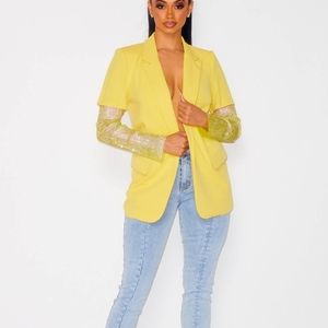 Rhinestone sleeve blazer